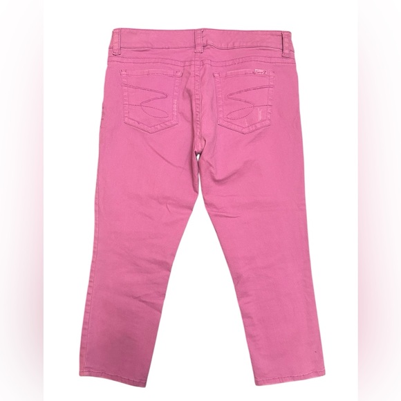 Seven7 cropped pink capri jeans size 14 - Picture 2 of 6